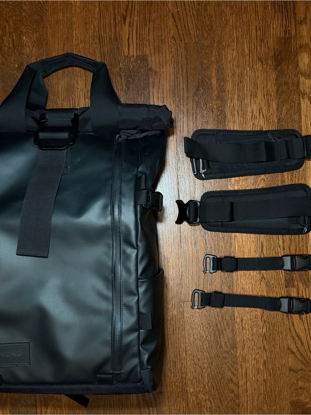 PRVKE 31 (Wandrd) Black Roll-Top Waterproof Men's Backpack with Modular Straps